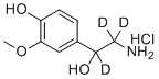 structure of CAS# 1085333-97-6, rac Normetanephrine-d3 Hydrochloride;α-(Aminomethyl)-4-hydroxy-3-methoxy-benzenemethanol-d3 Hydrochloride