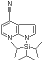 结构式 CAS# 1092580-01-2, 1-[三(1-甲基乙基)硅基]-1H-吡咯并[2,3-b]吡啶-4-甲腈