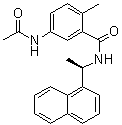 结构式 CAS# 1093070-14-4, 5-(乙酰氨基)-2-甲基-N-[(1R)-1-(1-萘基)乙基]苯甲酰胺