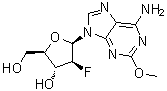 结构式 CAS# 1093278-52-4, 9-(2-脱氧-2-氟-beta-D-阿拉伯呋喃糖基)-2-甲氧基-9H-嘌呤-6-胺