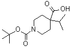structure of CAS# 1093396-57-6, 1-(tert-Butoxycarbonyl)-4-isopropylpiperidine-4-carboxylic acid