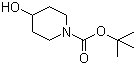 结构式 CAS# 109384-19-2, N-Boc-4-羟基哌啶; 1-叔丁氧羰基-4-羟基哌啶
