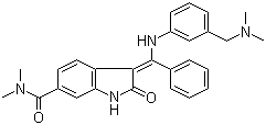 structure of CAS# 1094614-85-3, BIX 02189;3-[[[3-[(Dimethylamino)methyl]phenyl]amino]phenylmethylene]-2,3-dihydro-N,N-dimethyl-2-oxo-1H-indole-6-carboxamide