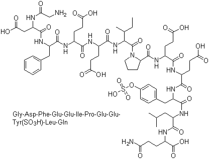structure of CAS# 109528-49-6, [Tyr(SO3H)63]-Hirudin Fragment 54-65;Gly-Asp-Phe-Glu-Glu-Ile-Pro-Glu-Glu-Tyr(SO3H)-Leu-Gln