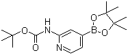 结构式 CAS# 1095708-32-9, 2-(叔丁氧羰基氨基)吡啶-4-硼酸频哪醇酯