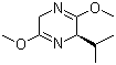 structure of CAS# 109838-85-9, (R)-2,5-Dihydro-3,6-dimethoxy-2-isopropylpyrazine;(R)-2,5-Dimethoxy-3-isopropyl-3,6-dihydropyrazine