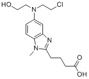 structure of CAS# 109882-27-1, Hydroxy bendamustine;4-[5-[2-chloroethyl(2-hydroxyethyl)amino]-1-methylbenzimidazol-2-yl]butanoic acid