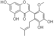 3-[3,4-Dihydroxy-6-methoxy-2-(3-methyl-2-butenyl)phenyl]-5,7-dihydroxy-4H-1-benzopyran-4-one molecular structure (CAS 11025-91-5)