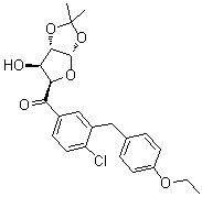 (5S)-1-C-[4-Chloro-3-[(4-ethoxyphenyl)methyl]phenyl]-4,5-O-(1-methylethylidene)-D-xylo-pentodialdo-5,2-furanose molecular structure (CAS 1103738-30-2)