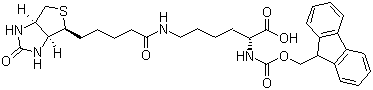 结构式 CAS# 110990-09-5, N-芴甲氧羰基-N'-生物素-L-赖氨酸
