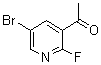 structure of CAS# 1111637-74-1, 1-(5-Bromo-2-fluoro-3-pyridinyl)ethanone;1-(5-Bromo-2-fluoropyridin-3-yl)ethanone