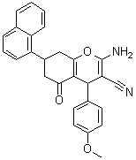 结构式 CAS# 1118460-77-7, 2-氨基-5,6,7,8-四氢-4-(4-甲氧基苯基)-7-(1-萘基)-5-氧代-4H-1-苯并吡喃-3-甲腈
