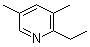 structure of CAS# 1123-96-2, 3,5-Dimethyl-2-ethylpyridine;2-Ethyl-3,5-dimethylpyridine; Parvoline; alpha-Parvoline
