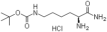 structure of CAS# 112803-72-2, N'-Boc-L-lysinamide hydrochloride;H-Lys(Boc)-NH2 HCl; (S)-(5,6-Diamino-6-oxohexyl)carbamic acid tert-butyl ester monohydrochloride