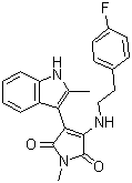 3-[[2-(4-Fluorophenyl)ethyl]amino]-1-methyl-4-(2-methyl-1H-indol-3-yl)-1H-pyrrole-2,5-dione molecular structure (CAS 1129669-05-1)