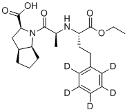 structure of CAS# 1132661-86-9, Ramipril-d5;(2S,3aS,6aS)-1-[(2S)-2-[[(2S)-1-ethoxy-1-oxo-4-(2,3,4,5,6-pentadeuteriophenyl)butan-2-yl]amino]propanoyl]-3,3a,4,5,6,6a-hexahydro-2H-cyclopenta[b]pyrrole-2-carboxylic acid