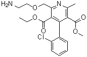 结构式 CAS# 113994-41-5, 2-[(2-氨基乙氧基)甲基]-4-(2-氯苯基)-6-甲基-3,5-吡啶二甲酸 3-乙基 5-甲基酯