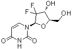 structure of CAS# 114248-23-6, 2',2'-Difluoro-2'-deoxyuridine;2',2'-Difluorodeoxyuridine; 2'-Deoxy-2',2'-difluorouridine