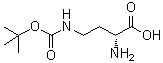 结构式 CAS# 114360-55-3, (2R)-2-氨基-4-[[叔丁氧羰基]氨基]丁酸