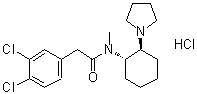 3,4-Dichloro-N-methyl-N-[(1S,2S)-2-(1-pyrrolidinyl)cyclohexyl]benzeneacetamide monohydrochloride molecular structure (CAS 114528-79-9)
