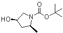 结构式 CAS# 114676-61-8, (2S,4R)-4-羟基-2-甲基吡咯烷-1-羧酸叔丁酯