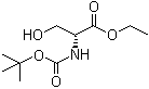 结构式 CAS# 1146954-88-2, N-[叔丁氧羰基]-D-丝氨酸乙酯
