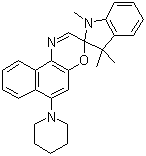 结构式 CAS# 114747-45-4, 1,3,3-三甲基吲哚啉-6'-(1-哌啶基)螺吩恶嗪; 1,3-二氢-1,3,3-三甲基-6'-(1-哌啶基)螺[2H-吲哚-2,3'-[3H]萘并[2,1-b][1,4]恶嗪]