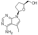 结构式 CAS# 114748-70-8, (2S,5R)-5-(4-氨基-5-碘-7H-吡咯并[2,3-d]嘧啶-7-基)四氢-2-呋喃甲醇