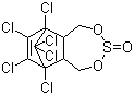 结构式 CAS# 115-29-7, 硫丹; 1,2,3,4,7,7-六氯双环[2,2,1]庚烯-(2)-双羟甲基-5,6-亚硫酸酯