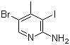 结构式 CAS# 1150618-04-4, 5-溴-3-碘-4-甲基吡啶-2-胺
