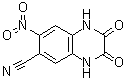 structure of CAS# 115066-14-3, 1,2,3,4-Tetrahydro-7-nitro-2,3-dioxo-6-quinoxalinecarbonitrile;2,3-Dioxo-7-nitro-1,2,3,4-tetrahydroquinoxaline-6-carbonitrile; 6-Cyano-2,3-dihydroxy-7-nitroquinoxaline; 6-Cyano-7-nitroquinoxaline-2,3-dione; CNQX; FG 9065