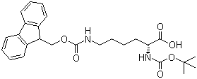 structure of CAS# 115186-31-7, N-Boc-N'-Fmoc-D-lysine;Boc-D-Lys(Fmoc)-OH