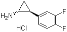 结构式 CAS# 1156491-10-9, (1R,2S)-rel-2-(3,4-二氟苯基)环丙胺盐酸盐