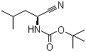 结构式 CAS# 115654-59-6, N-叔丁氧羰基-L-亮氨腈; N-[(1S)-1-氰基-3-甲基丁基]氨基甲酸叔丁酯