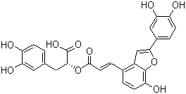 structure of CAS# 115841-09-3, Salvianolic acid C;(alphaR)-alpha-[[(2E)-3-[2-(3,4-Dihydroxyphenyl)-7-hydroxy-4-benzofuranyl]-1-oxo-2-propen-1-yl]oxy]-3,4-dihydroxybenzenepropanoic acid