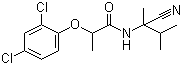 结构式 CAS# 115852-48-7, 氰菌胺; 稻瘟酰胺; N-(1-腈基-1,2-二甲基丙基)-2-(2,4-二氯苯氧基)丙酰胺