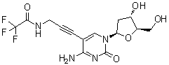 structure of CAS# 115899-38-2, 2'-Deoxy-5-[3-[(trifluoroacetyl)amino]-1-propynyl]cytidine;N-[3-[4-amino-1-[(2R,4S,5R)-4-hydroxy-5-(hydroxymethyl)oxolan-2-yl]-2-oxopyrimidin-5-yl]prop-2-ynyl]-2,2,2-trifluoroacetamide