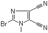 structure of CAS# 115905-43-6, 2-Bromo-1-methyl-1H-imidazole-4,5-dicarbonitrile