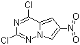 structure of CAS# 1160995-45-8, 2,4-Dichloro-6-(nitro)pyrrolo[2,1-f][1,2,4]triazine