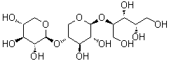O-beta-D-Xylopyranosyl-(1→4)-O-beta-D-xylopyranosyl-(1→4)-D-xylitol molecular structure (CAS 116269-52-4)