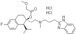 structure of CAS# 116666-63-8, Mibefradil dihydrochloride;Posicor; Ro 40-5967; Ro 40-5967/001