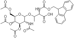 Fmoc-Thr(galnac(Ac)3-alpha-D)-OH molecular structure (CAS 116783-35-8)