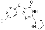 structure of CAS# 1169558-38-6, 8-Chloro-2-(2S)-2-pyrrolidinylbenzofuro[3,2-d]pyrimidin-4(3H)-one;XL 413