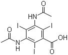 结构式 CAS# 117-96-4, 泛影酸; 3,5-双(乙酰胺基)-2,4,6-三碘苯甲酸
