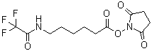 structure of CAS# 117032-51-6, N-[6-[(2,5-Dioxo-1-pyrrolidinyl)oxy]-6-oxohexyl]-2,2,2-trifluoroacetamide;6-[(2,2,2-Trifluoroacetyl)amino]-hexanoic acid 2,5-dioxo-1-pyrrolidinyl ester