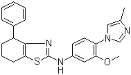 structure of CAS# 1172637-87-4, 4,5,6,7-Tetrahydro-N-[3-methoxy-4-(4-methyl-1H-imidazol-1-yl)phenyl]-4-phenyl-2-benzothiazolamine