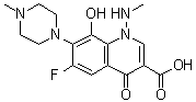 6-Fluoro-1,4-dihydro-8-hydroxy-1-(methylamino)-7-(4-methyl-1-piperazinyl)-4-oxo-3-quinolinecarboxylic acid molecular structure (CAS 117380-92-4)