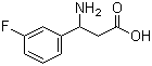 结构式 CAS# 117391-51-2, 3-氨基-3-(3-氟苯基)丙酸