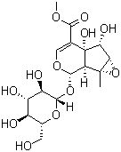 structure of CAS# 117479-87-5, Sesamoside;(1aR,1bS,2S,5aR,6R,6aS)-2-(beta-D-Glucopyranosyloxy)-1a,1b,2,5a,6,6a-hexahydro-5a,6-dihydroxy-1a-methyloxireno[4,5]cyclopenta[1,2-c]pyran-5-carboxylic acid methyl ester