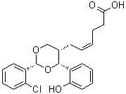 structure of CAS# 117621-64-4, rel-(4Z)-6-[(2R,4R,5S)-2-(2-Chlorophenyl)-4-(2-hydroxyphenyl)-1,3-dioxan-5-yl]-4-hexenoic acid;ICI 191606; ICI 192605